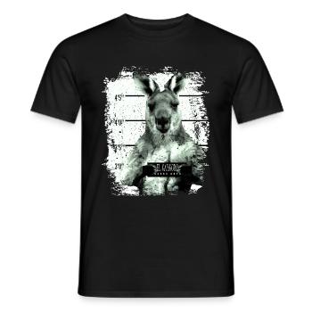 Prison kangaroo marsupial funny - Men's T-Shirt - black - Front - AI Model Male 178 light (178cm)