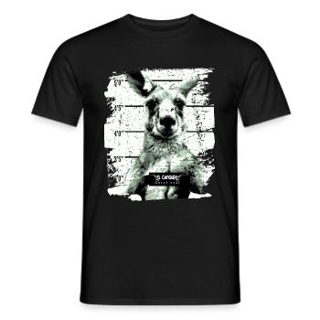 Prison kangaroo marsupial funny - Men's T-Shirt - black - Front - AI Model Male 178 light (178cm)
