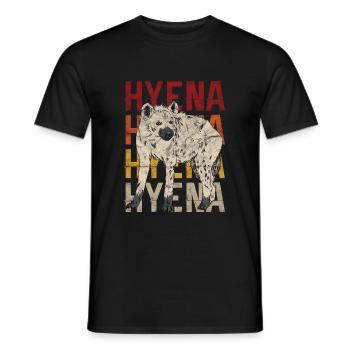 Hyène | rétro - T-shirt homme - noir - Devant - AI Model Male 178 light (178cm)