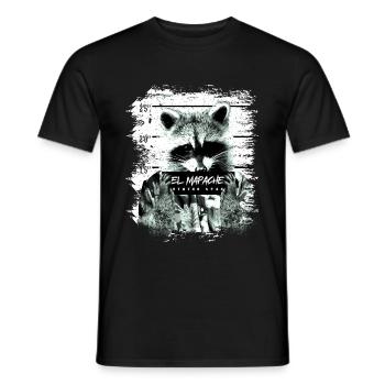 Cadeau imprimé animal El Mapache - T-shirt homme - noir - Devant - AI Model Male 178 light (178cm)