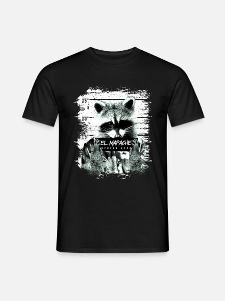 Gefängnis Waschbär Nachtaktiv lustig - Männer T-Shirt - Schwarz