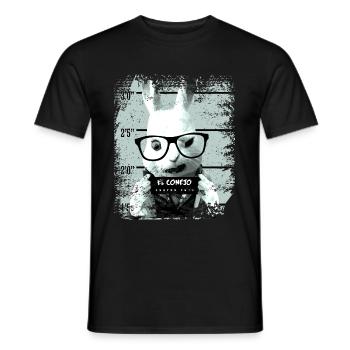 Lapin de prison drôle lapin - T-shirt homme - noir - Devant - AI Model Male 178 light (178cm)