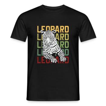 Leopard | Cat | Big cat | predator - Men's T-Shirt - black - Front - AI Model Male 178 light (178cm)
