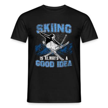 Ski Freeride - T-shirt homme - noir - Devant - AI Model Male 178 light (178cm)