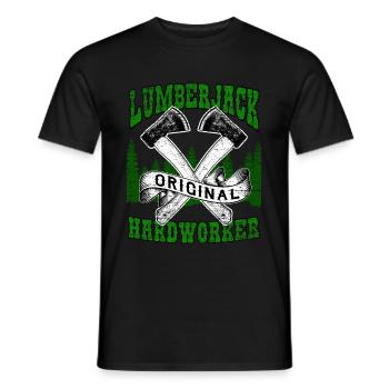 Ouvrier forestier bûcheron - T-shirt homme - noir - Devant - AI Model Male 178 light (178cm)