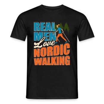 Nordic Walking - Men's T-Shirt - black - Front - AI Model Male 178 light (178cm)
