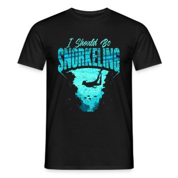 Snorkeling diving fins divers - Men's T-Shirt - black - Front - AI Model Male 178 light (178cm)