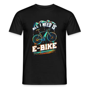 E-Bike E Bike - Männer T-Shirt - Schwarz - Vorne - AI Model Male 178 light (178cm)