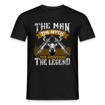 Chasse chasseur tir - T-shirt homme - noir - Devant - AI Model Male 178 light (178cm)