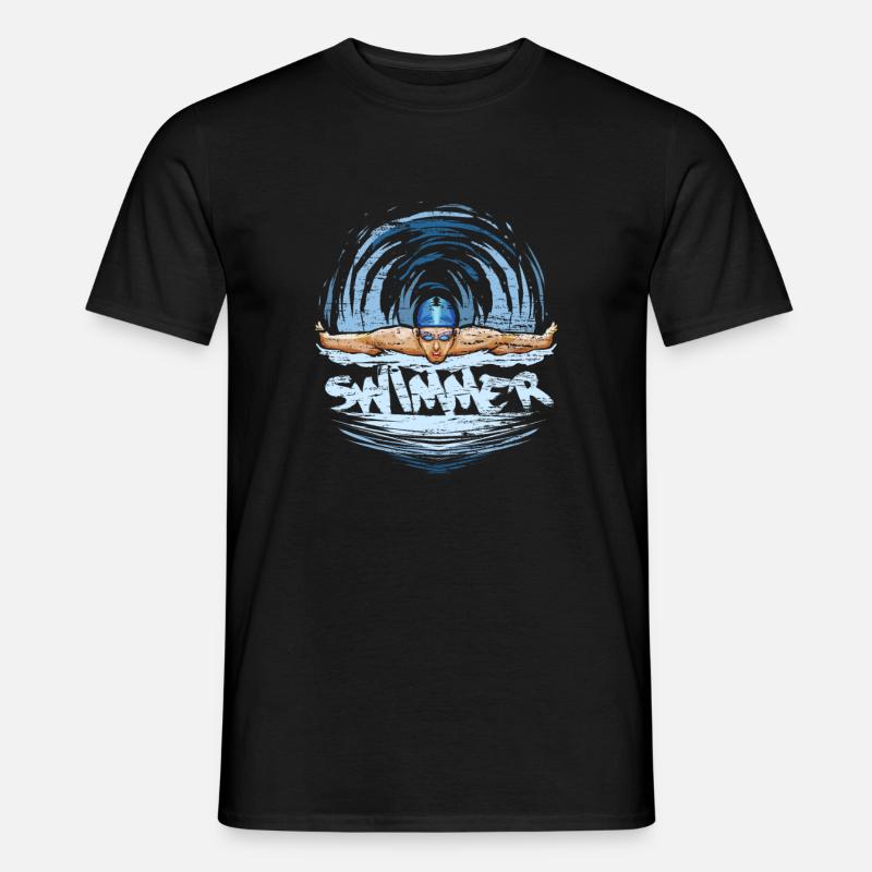 Schwimmer Schwimmen - Männer T-Shirt - Schwarz