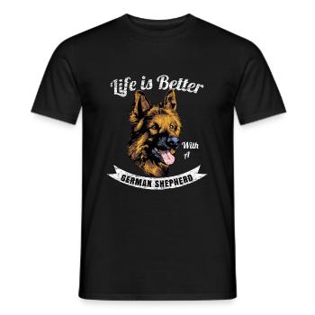 Schäferhund - Männer T-Shirt - Schwarz - Vorne - AI Model Male 178 light (178cm)