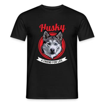 Husky - Männer T-Shirt - Schwarz - Vorne - AI Model Male 178 light (178cm)