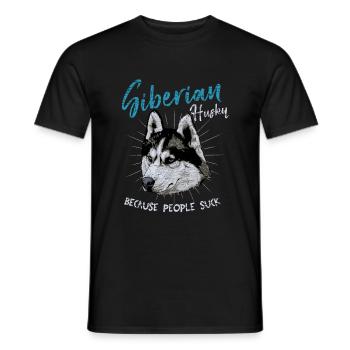 Husky - Männer T-Shirt - Schwarz - Vorne - AI Model Male 178 light (178cm)