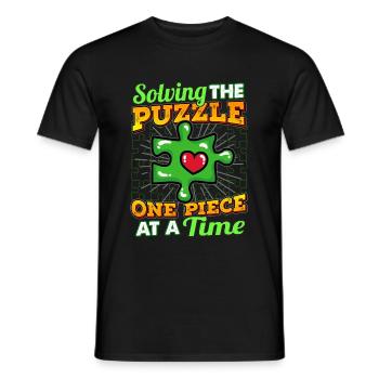Pièce de puzzle - T-shirt homme - noir - Devant - AI Model Male 178 light (178cm)