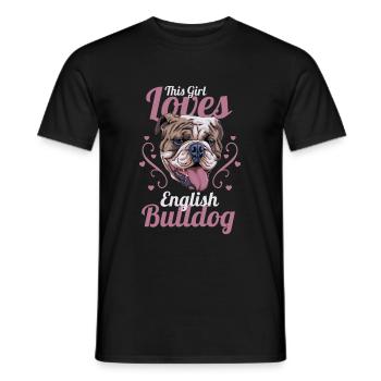 English Bulldog Süß - Männer T-Shirt - Schwarz - Vorne - AI Model Male 178 light (178cm)