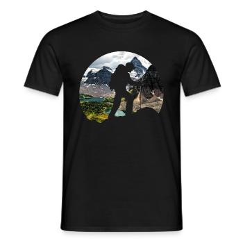 Aventures en plein air Randonnée Randonnée Montagne Montagne - T-shirt homme - noir - Devant - AI Model Male 178 light (178cm)