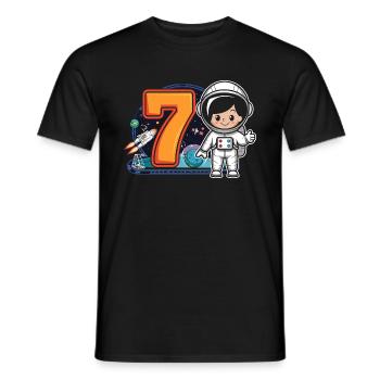 7th Birthday Astronaut Space Adventure for Boys - Männer T-Shirt - Schwarz - Vorne - AI Model Male 178 light (178cm)