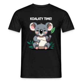 Koalaty Time - Cute Koala Design - Men's T-Shirt - black - Front - AI Model Male 178 light (178cm)