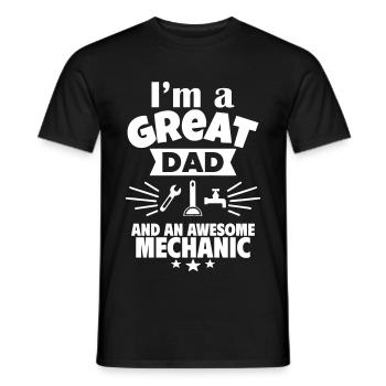 Ich bin ein toller Papa und ein starker Klempner - Männer T-Shirt - Schwarz - Vorne - AI Model Male 178 light (178cm)