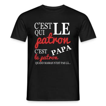 Wer der Chef ist, ist Papa, Vatertag - Männer T-Shirt - Schwarz - Vorne - AI Model Male 178 light (178cm)