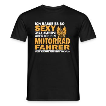 Motorrad Tshirt Totenkopf Geschenk Männer - Männer T-Shirt - Schwarz - Vorne - AI Model Male 178 light (178cm)
