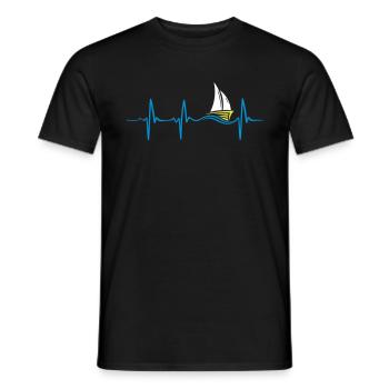 Heartbeat of sailing - Männer T-Shirt - Schwarz - Vorne - AI Model Male 178 light (178cm)
