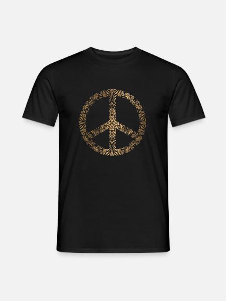 Friedenszeichen Motiv - Männer T-Shirt - Schwarz