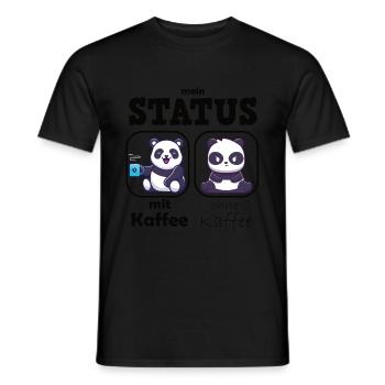 lustiges Kaffeetrinker Spruch mit Panda Geschenk - Männer T-Shirt - Schwarz - Vorne - AI Model Male 178 light (178cm)