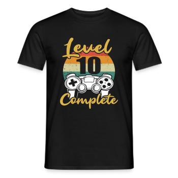 Level 10 Complete 10 Birthday Gamer - Men's T-Shirt - black - Front - AI Model Male 178 light (178cm)