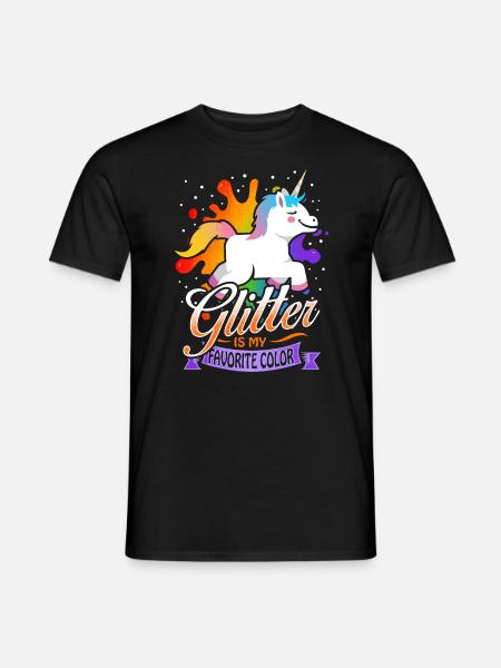 Glitter es mi color favorito - Unicorn Artist - T-shirt herr - svart