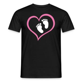Baby Girl Footprint with Heart - Men's T-Shirt - black - Front - AI Model Male 178 light (178cm)
