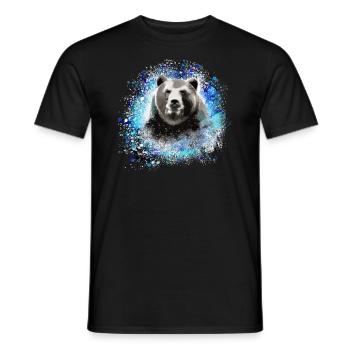 Bear, graffiti, blue, painting,blue - Men's T-Shirt - black - Front - AI Model Male 178 light (178cm)