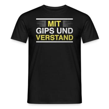 Mit Gips und Verstand. - Männer T-Shirt - Schwarz - Vorne - AI Model Male 178 light (178cm)