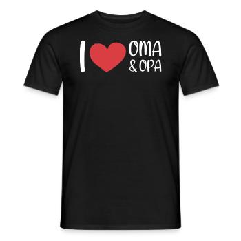 I Love Oma & Opa - Männer T-Shirt - Schwarz - Vorne - AI Model Male 178 light (178cm)