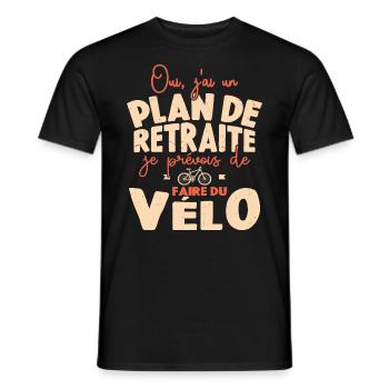 Plan De Retraite Cycliste Retraité Cyclisme Vélo - T-shirt homme - noir - Devant - AI Model Male 178 light (178cm)
