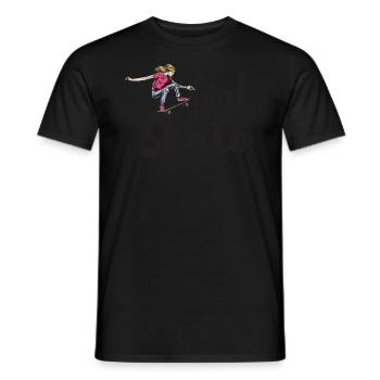 Fille Lady Skater Skater Skate Skateboard - T-shirt homme - noir - Devant - AI Model Male 178 light (178cm)