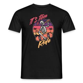 Skeleton Skater Skater Skate Skateboard Rolling - Men's T-Shirt - black - Front - AI Model Male 178 light (178cm)