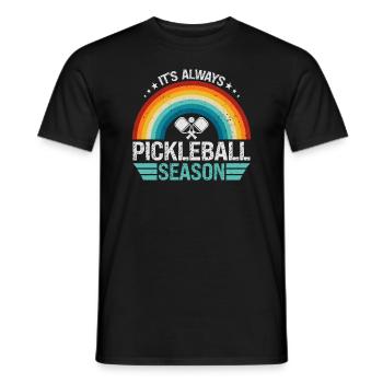 C’est toujours la saison de pickleball Sports Paddleball - T-shirt homme - noir - Devant - AI Model Male 178 light (178cm)