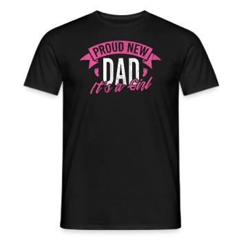 Proud New Father is a Girl Design Daddy - Men's T-Shirt - black - Front - AI Model Male 178 light (178cm)