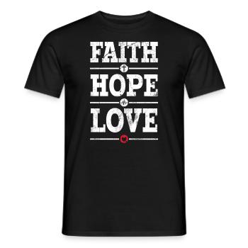 Foi-Espérance-Amour-Conception Pour les Chrétiens et - T-shirt homme - noir - Devant - AI Model Male 178 light (178cm)