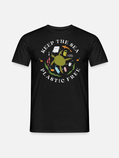 Keep the sea plastic-free for the climate - Men's T-Shirt - black
