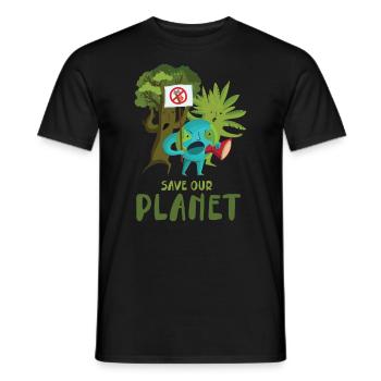 Sauvez notre planète design pour le - T-shirt homme - noir - Devant - AI Model Male 178 light (178cm)