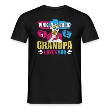 Rosa Oder Blauer Opa Liebt Dich Design Für Opa - Männer T-Shirt - Schwarz - Vorne - AI Model Male 178 light (178cm)