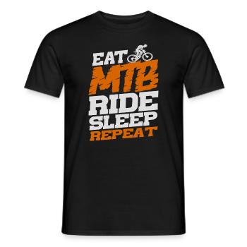 Eat Mtb Ride Sleep Repeat Design Für Fahrradfahrer - Männer T-Shirt - Schwarz - Vorne - AI Model Male 178 light (178cm)