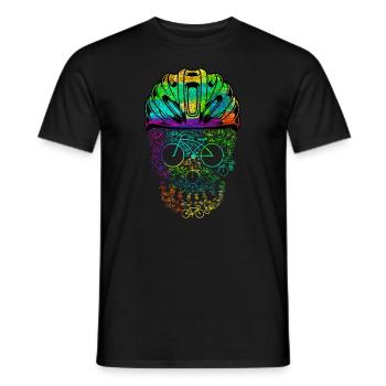 Schädel Mit Helm-radfahrer-design Für - Männer T-Shirt - Schwarz - Vorne - AI Model Male 178 light (178cm)