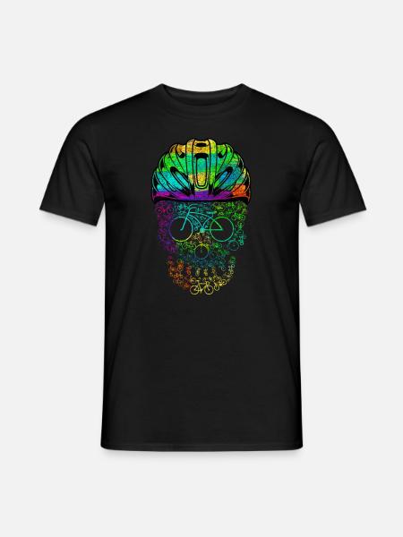 Schädel Mit Helm-radfahrer-design Für - Männer T-Shirt - Schwarz