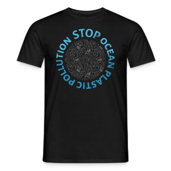 Stop Ocean Plastic Pollution Design pour le - T-shirt homme - noir - Devant - AI Model Male 178 light (178cm)