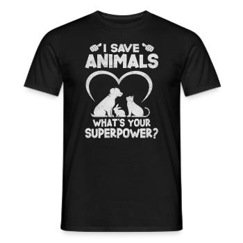 Ich Rette Tiere, Was Dein Supermacht-design Ist - Männer T-Shirt - Schwarz - Vorne - AI Model Male 178 light (178cm)