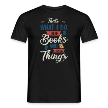C’est ce que je fais, je lis des livres et je sais - T-shirt homme - noir - Devant - AI Model Male 178 light (178cm)