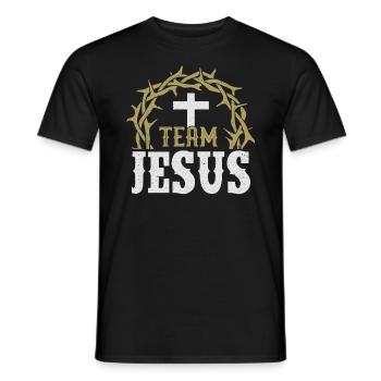 Team Jesus Design pour Christian et True - T-shirt homme - noir - Devant - AI Model Male 178 light (178cm)